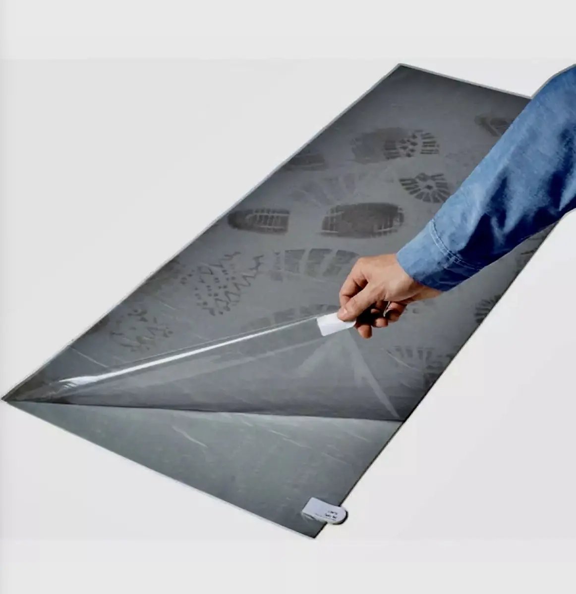 Alfombra adhesiva Sticky Mat gris con capa removible